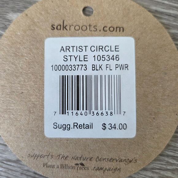 The SAK Sakroots Artist Circle Tablet Sleeve Black Flower Power Zip Eco-Friendly - Picture 3 of 9